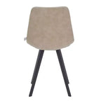LeisureMod Markley, lot de 4 chaises de salle à manger modernes en cuir avec pieds en métal, assise rembourrée, design élégant pour cuisine, salle à manger, bureau ou salon