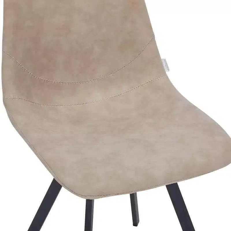 LeisureMod Markley, lot de 4 chaises de salle à manger modernes en cuir avec pieds en métal, assise rembourrée, design élégant pour cuisine, salle à manger, bureau ou salon