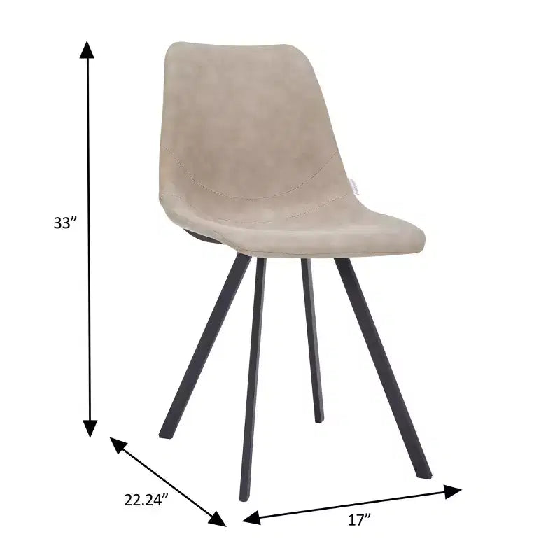 LeisureMod Markley, lot de 4 chaises de salle à manger modernes en cuir avec pieds en métal, assise rembourrée, design élégant pour cuisine, salle à manger, bureau ou salon