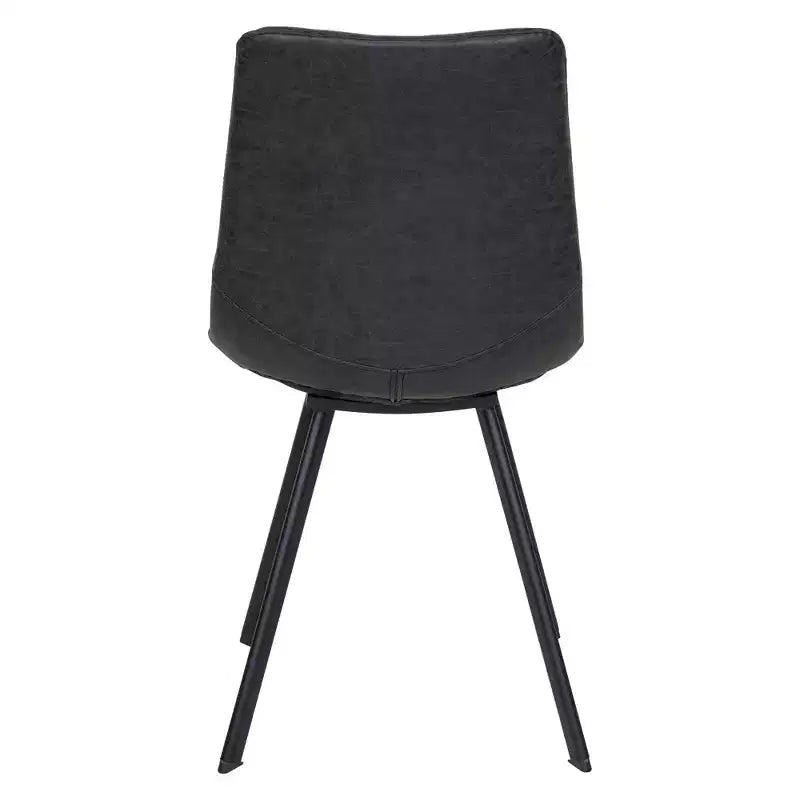 LeisureMod Markley, lot de 4 chaises de salle à manger modernes en cuir avec pieds en métal, assise rembourrée, design élégant pour cuisine, salle à manger, bureau ou salon