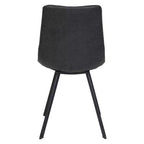 LeisureMod Markley, lot de 4 chaises de salle à manger modernes en cuir avec pieds en métal, assise rembourrée, design élégant pour cuisine, salle à manger, bureau ou salon