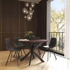 LeisureMod Markley, lot de 4 chaises de salle à manger modernes en cuir avec pieds en métal, assise rembourrée, design élégant pour cuisine, salle à manger, bureau ou salon