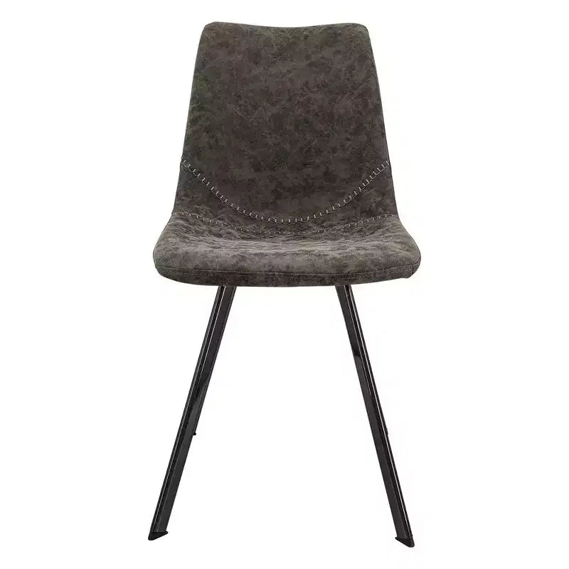 LeisureMod Markley, lot de 4 chaises de salle à manger modernes en cuir avec pieds en métal, assise rembourrée, design élégant pour cuisine, salle à manger, bureau ou salon