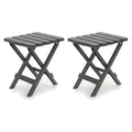 Camco Adirondack Portable Outdoor Camping Small Weatherproof Rustproof Durable Plastic Folding Side Table for Indoor and Outdoor Use, Sage (2 Pack)