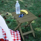 Camco Adirondack Petite Table d'appoint Pliante Portable d'extérieur de Camping, Résistante aux intempéries, Antirouille et Durable en Plastique pour Utilisation Intérieure et Extérieure, Sauge (Lot de 2)