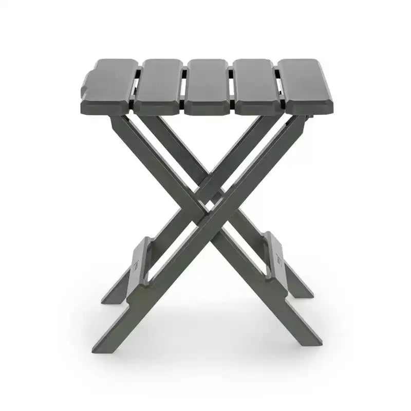 Camco Adirondack Petite Table d'appoint Pliante Portable d'extérieur de Camping, Résistante aux intempéries, Antirouille et Durable en Plastique pour Utilisation Intérieure et Extérieure, Sauge (Lot de 2)