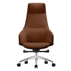 Chaise de bureau pivotante et inclinable en cuir à dossier haut avec appuie-tête LeisureMod Celeste – Chaise de bureau de direction moderne en fer