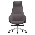 Chaise de bureau pivotante et inclinable en cuir à dossier haut avec appuie-tête LeisureMod Celeste – Chaise de bureau de direction moderne en fer