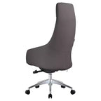 Chaise de bureau pivotante et inclinable en cuir à dossier haut avec appuie-tête LeisureMod Celeste – Chaise de bureau de direction moderne en fer