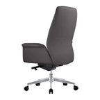 LeisureMod Summit Chaise de Bureau Rembourrée en Cuir PU avec Cadre en Aluminium, Pivotante, Inclinable, Accoudoirs, Chaise de Bureau Ergonomique pour Bureau à Domicile