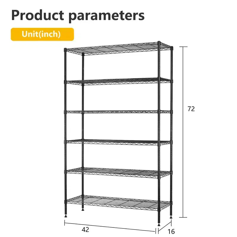 Étagère métallique FDW robuste rayonnage métallique unité de stockage organisateur de garage, noire