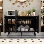 Famapy 47.2 Sideboard with Modern Design Black Buffet Cabinet Home Decor Console Table Wood