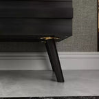 Famapy 47.2 Bahut au design moderne, buffet noir, console de décoration intérieure en bois