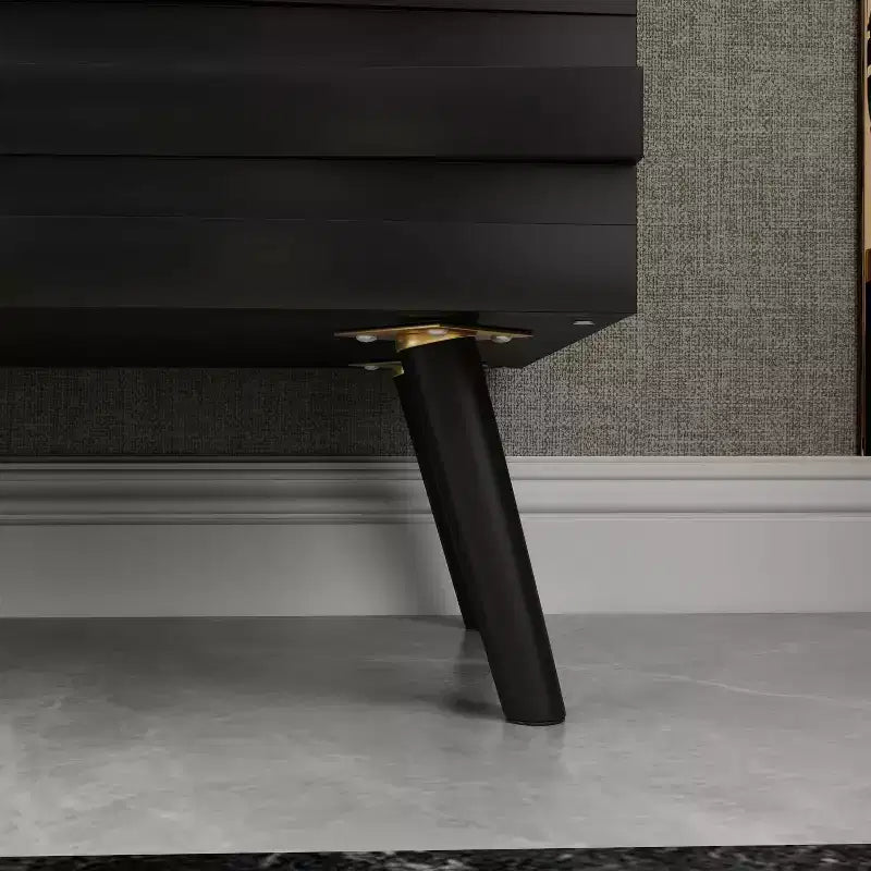 Famapy 47.2 Bahut au design moderne, buffet noir, console de décoration intérieure en bois