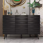 Famapy 47.2 Bahut au design moderne, buffet noir, console de décoration intérieure en bois