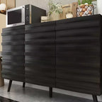 Famapy 47.2 Bahut au design moderne, buffet noir, console de décoration intérieure en bois