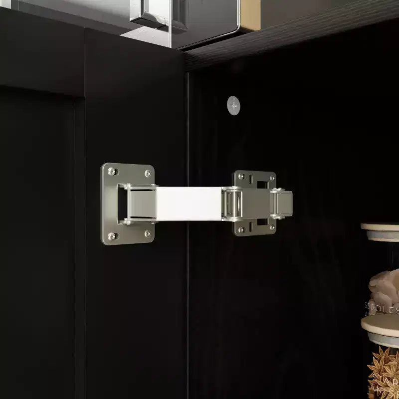 Famapy 47.2 Bahut au design moderne, buffet noir, console de décoration intérieure en bois