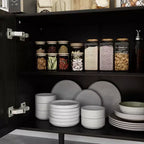 Famapy 47.2 Bahut au design moderne, buffet noir, console de décoration intérieure en bois