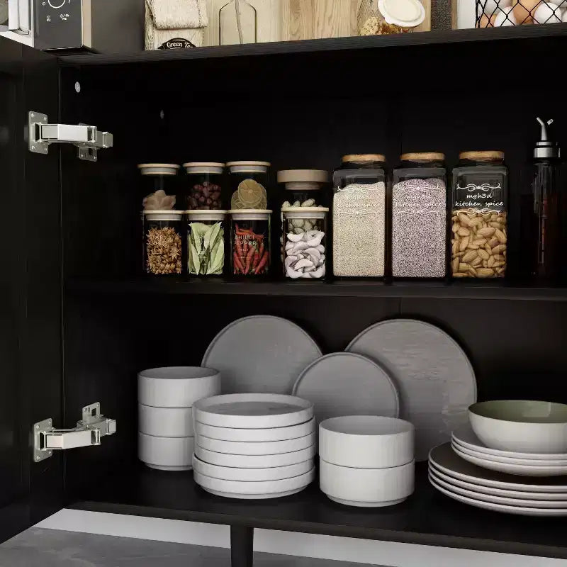 Famapy 47.2 Bahut au design moderne, buffet noir, console de décoration intérieure en bois