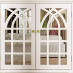 Famapy Apsolon Buffet 160 cm de large, meuble de rangement moderne avec portes en miroir