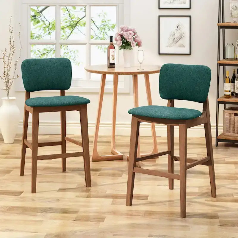 Chaises de bar en bois avec assise rembourrée de 42 po (ensemble de 2)