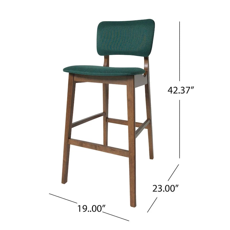 Chaises de bar en bois avec assise rembourrée de 42 po (ensemble de 2)