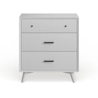 Commode basse 3 tiroirs en bois, milieu de siècle