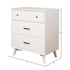 Commode basse 3 tiroirs en bois, milieu de siècle