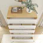 Commode 5 tiroirs, blanche
