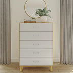 Commode 5 tiroirs, blanche