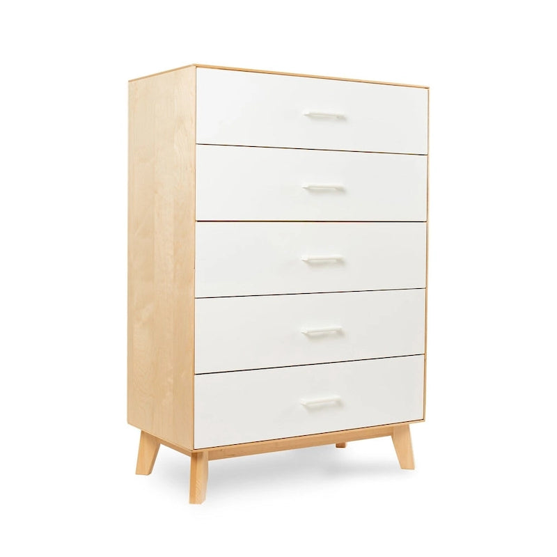 Commode 5 tiroirs, blanche