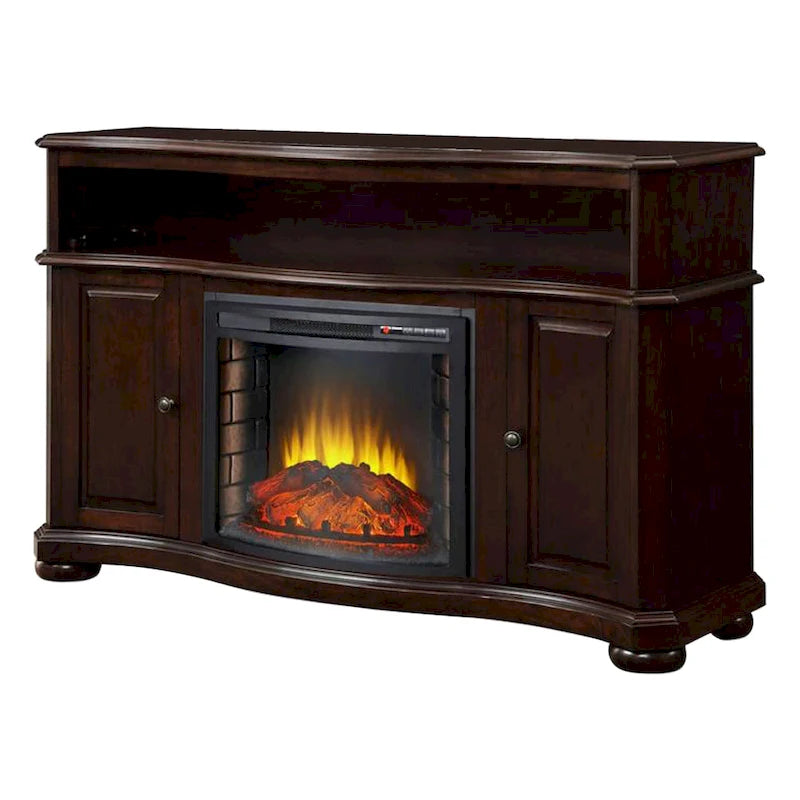 Meuble TV de 54 po avec foyer électrique merlot - 54 po de largeur