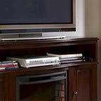 Meuble TV de 54 po avec foyer électrique merlot - 54 po de largeur