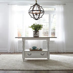 Table de rassemblement Magnolia Manor Antique White Weathered Bark