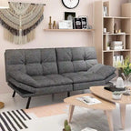 Canapé-lit futon, canapé convertible pliable en mousse à mémoire de forme avec accoudoirs réglables pour petits espaces