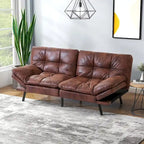 Canapé-lit futon, canapé convertible pliable en mousse à mémoire de forme avec accoudoirs réglables pour petits espaces