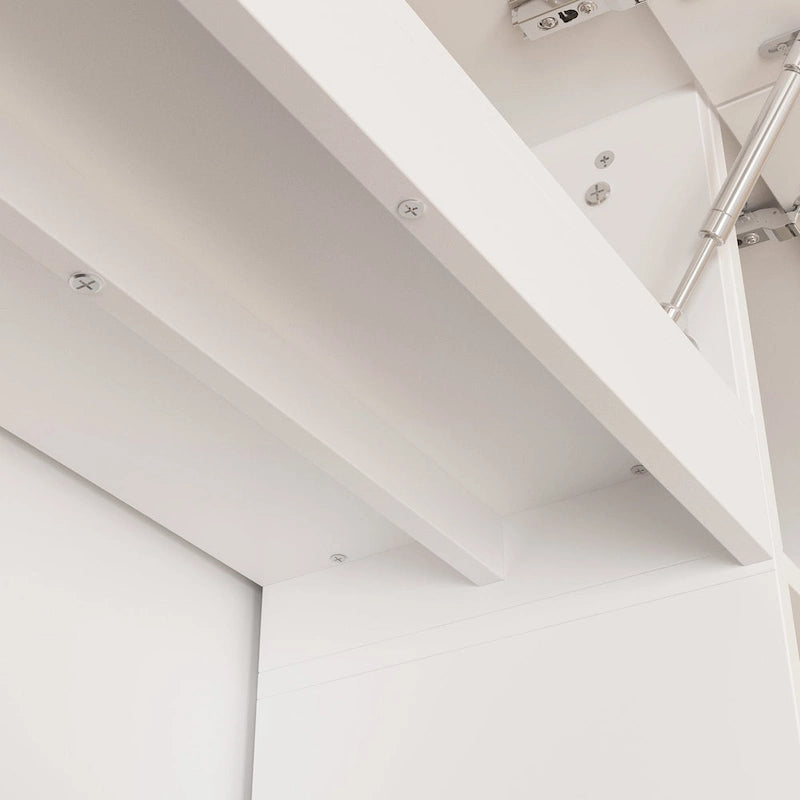 Meuble de rangement pour centre de divertissement avec bibliothèque et éclairage d'ambiance Blanc/Noir