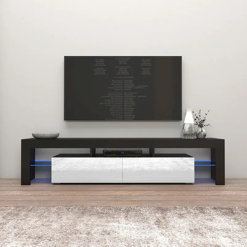 Meuble TV moderne de 200 cm avec LED 16 couleurs