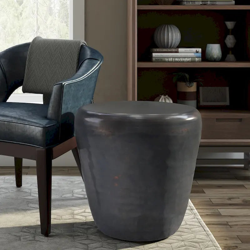 Table d'appoint industrielle en métal de 20 pouces de large, entièrement assemblée - 20 L x 20 P x 22 H