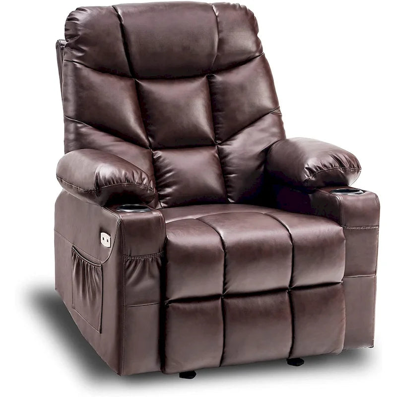 Fauteuil inclinable, basculant et pivotant manuel avec ports USB