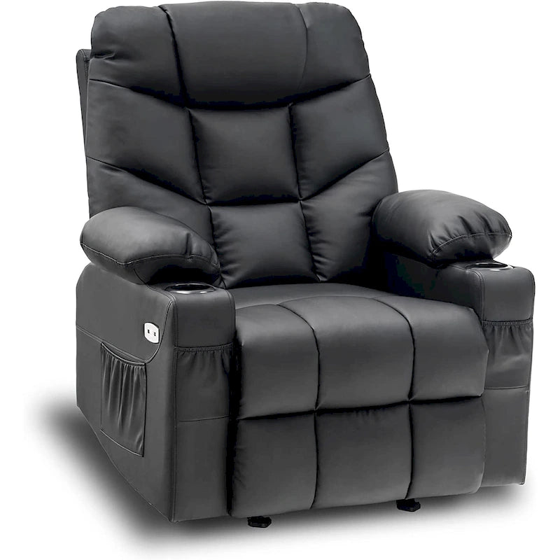 Fauteuil inclinable, basculant et pivotant manuel avec ports USB