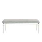 Ensemble de chambre à coucher 6 pièces en panneau rembourré gris Evonne avec éclairage DEL