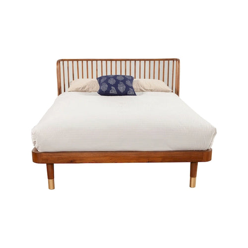 Lit plateforme en bois Belham Alpine Furniture en noyer foncé (marron)
