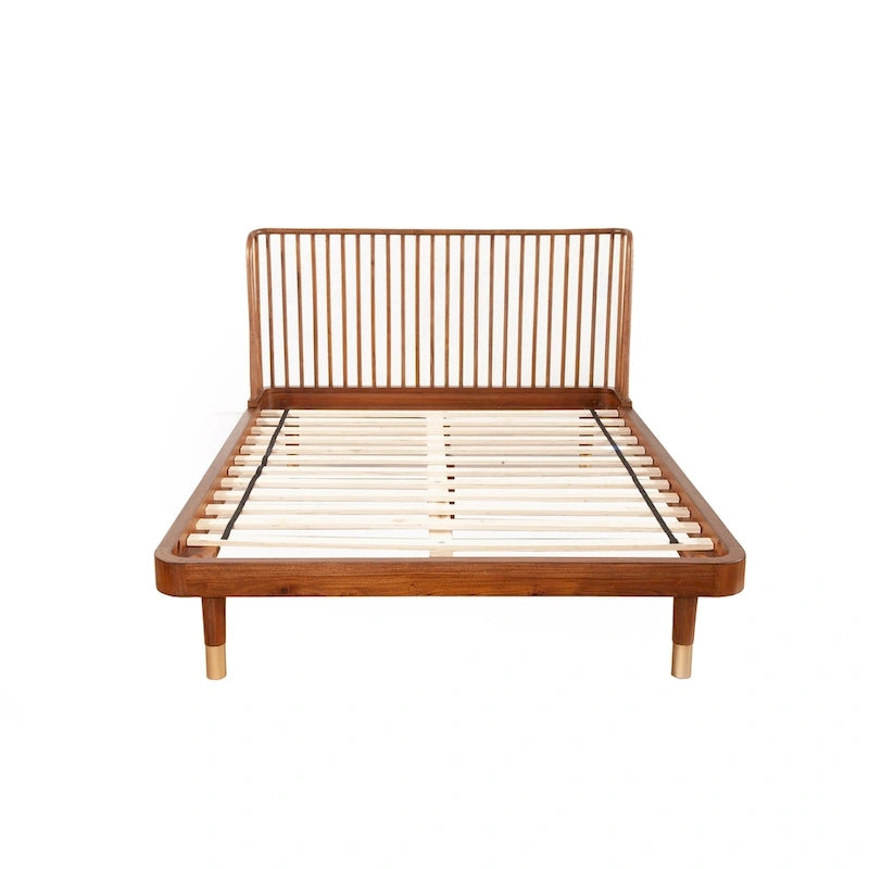 Lit plateforme en bois Belham Alpine Furniture en noyer foncé (marron)