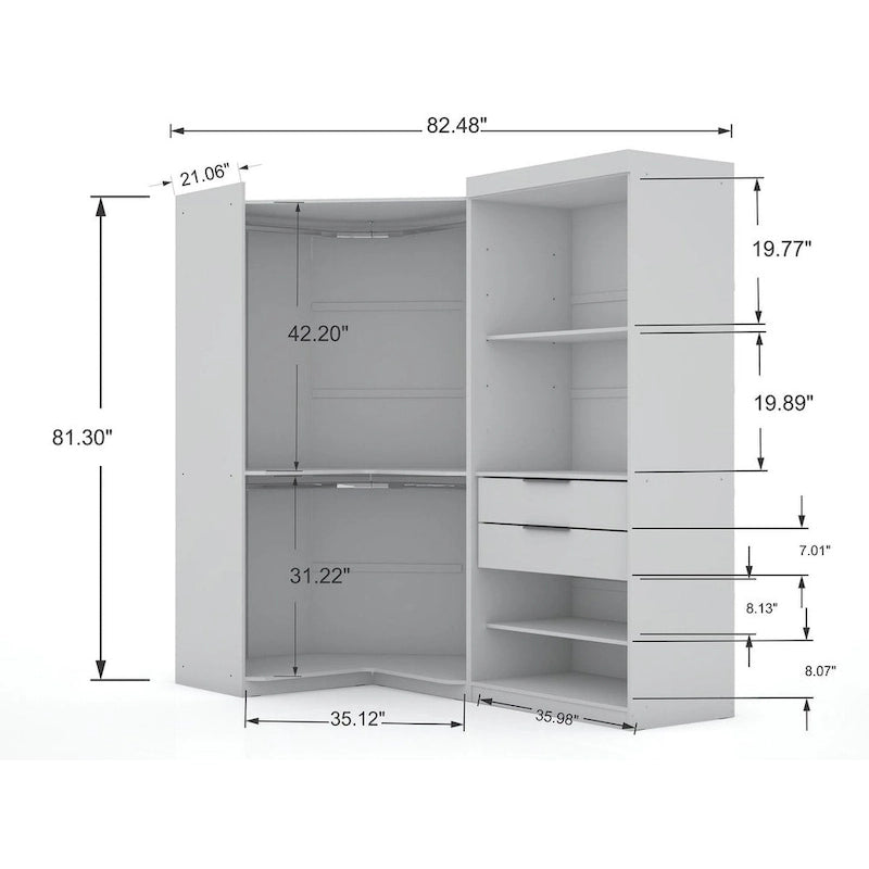 Ensemble de 2 armoires d'angle modulables modernes Mulberry 3.0