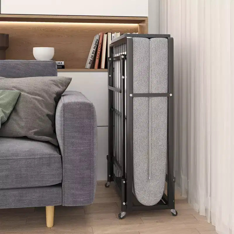 Lit pliant avec matelas, Lits d'appoint portables avec 4 roues, Matelas en mousse et cadre en métal, Lit roulant gain de place de la taille d'un lit de camp pour chambre d'amis à la maison