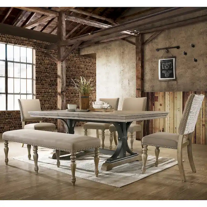 Ensemble de salle à manger 6 pièces Birmingham Nailhead de Roundhill Furniture