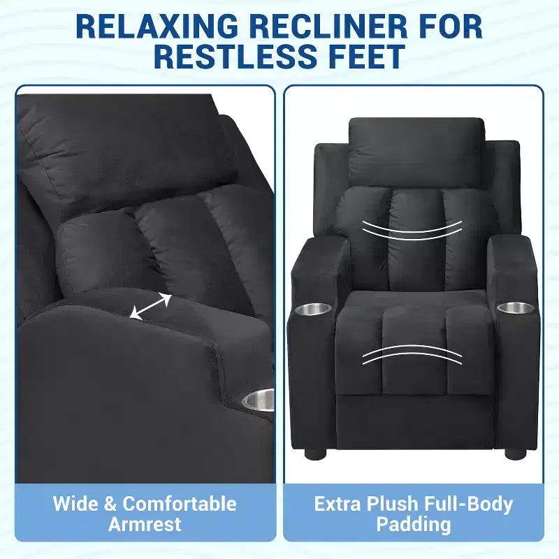 Fauteuil inclinable pour enfants Home Imports Emporium, fauteuil inclinable en peluche pour les tout-petes de 15 ans, fauteuil rembourré confortable pour chambre d'enfant ou chambre à coucher