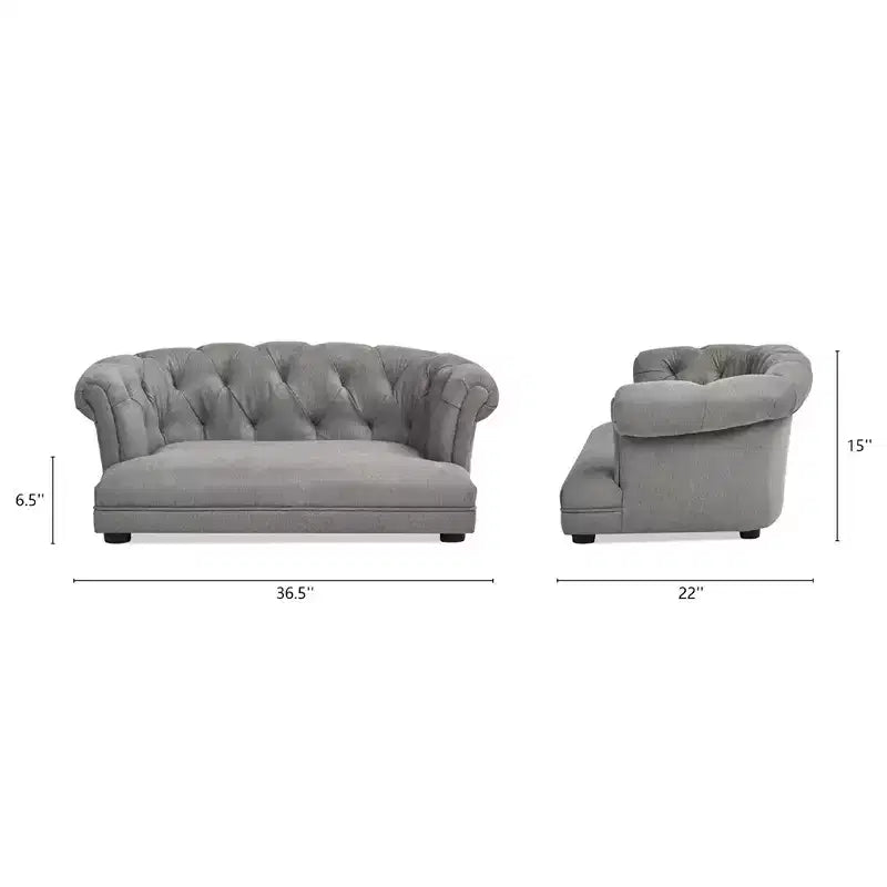 Jennifer Taylor Home Kiki Canapé-lit Chesterfield pour chien de 36,5 po, taille M