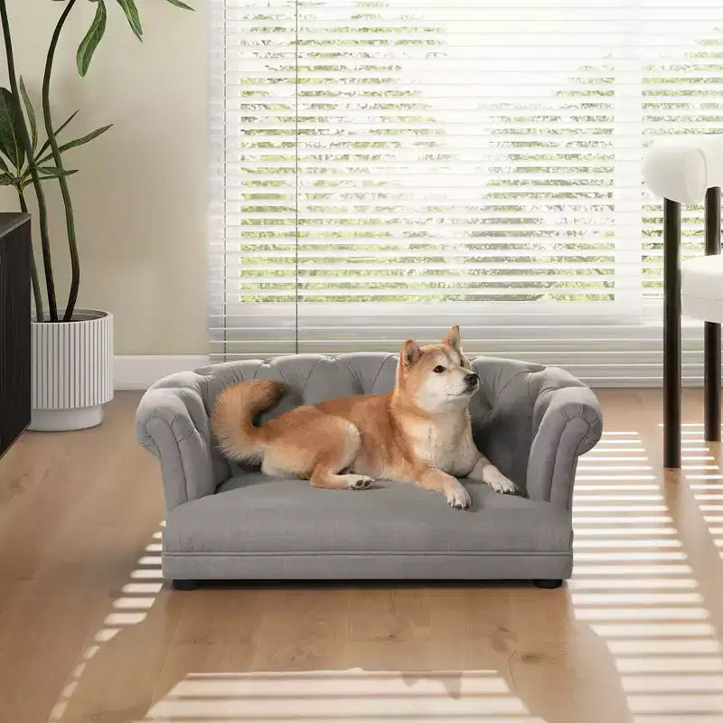 Jennifer Taylor Home Kiki Canapé-lit Chesterfield pour chien de 36,5 po, taille M
